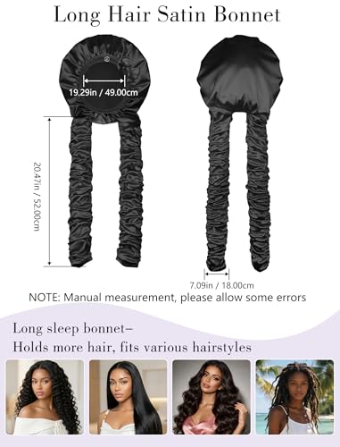 Heatless Curl Satin Bonnet for Sleeping with Long Curling Ribbons