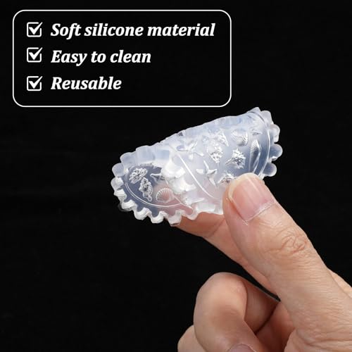 Ocean-Themed 3D Nail Gel Molds Set with Shells, Starfish & Dolphins