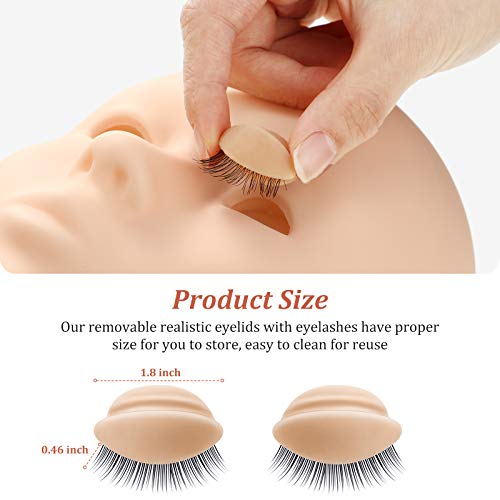 Maitys Replacement Eyelids for Lash Mannequin - 6 Pairs