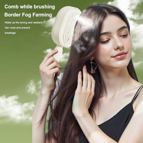 Electric Spray Hair Cushion Comb with Steaming Massage | Rechargeable Detangling Brush