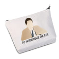 JXGZSO Inspired Gift I'll Interrogate the Cat Makeup Bag Fans Gift (Interrogate the Cat bag)