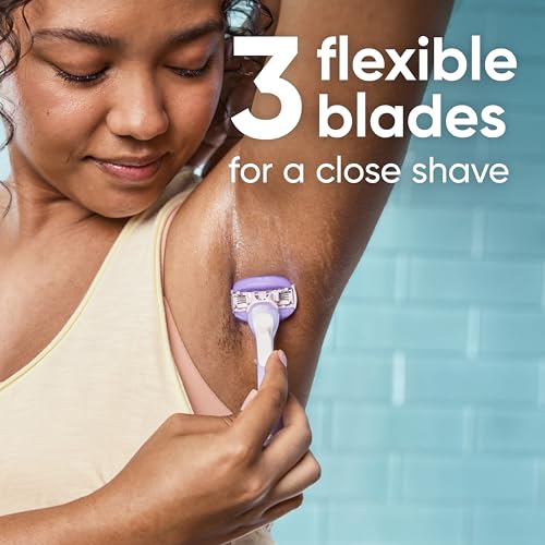 Gillette Venus ComfortGlide Touch of Vitamin E, Disposable Razor for Women, 3 Blades, Water-Activated Moisture Bars, 2ct