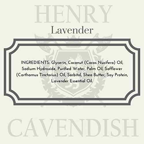 Henry Cavendish Lavender Shaving Soap with Shea Butter & Coconut Oil. Long Lasting 4 oz Puck Refill. Mens Shave Soap. All Natural. Rich Lather, Smooth Comfortable Shave. For Ladies and Gentlemen.