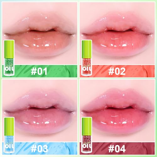 LemonSac 4 PCS Hydrating Lip Oil Set - Glossy & Nourishing