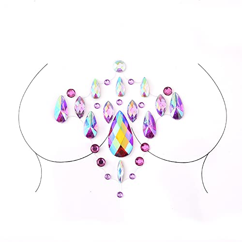 Mermaid Pink Face Gems Rhinestone Stickers for Rave & Festival