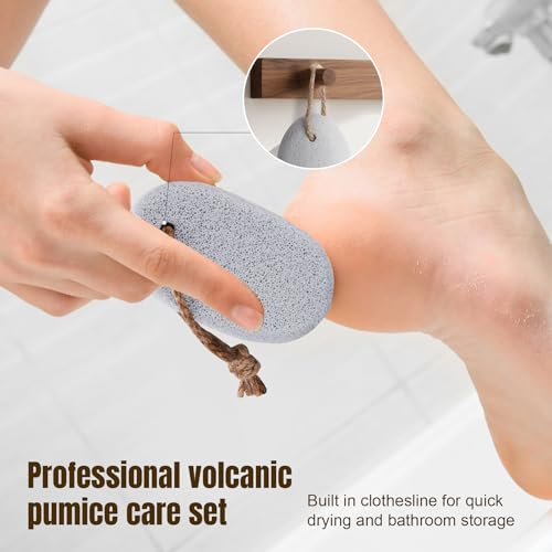 DEBETOOL 3-Pack Natural Volcanic Foot Pumice Stone Set for Callus Removal