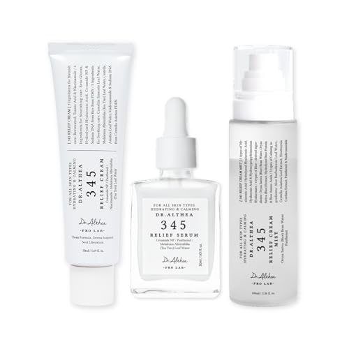 Dr. Althea 345 Relief Skincare Trio - Soothing Moisturizer, Serum & Mist for Sensitive Skin