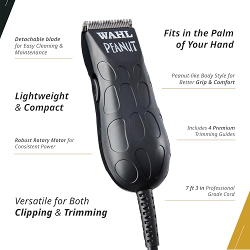 Wahl Professional Peanut Corded Trimmer - Rotary Motor Grooming Tool