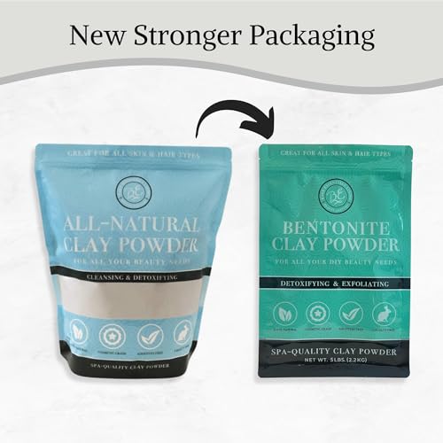 Bare Essentials Living - Bentonite Clay Powder (5lbs) Face Clay Mask, Bentonite Clay Detox for Skin, Clay Powder for Seed Bombs, Detox Bath, Cosmetic Clay Powder, Sodium Bentonite Clay - Made in USA