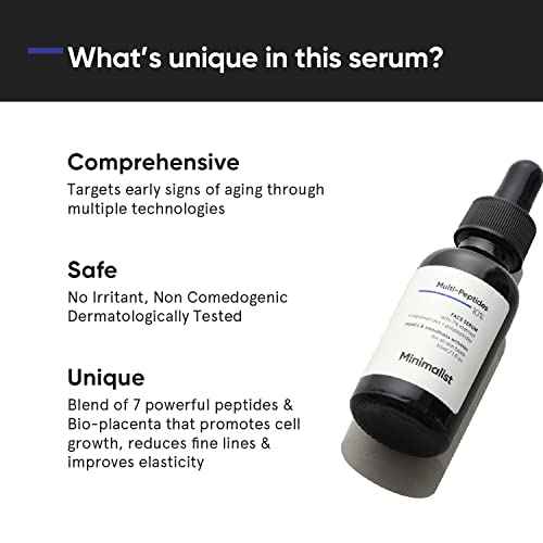 Minimalist Multi Peptide Night Face Serum for Anti Aging with Collagen Boosting | Reduces Wrinkles | Hydrating Serum With 7% Matrixyl 3000 & 3% Bio-Placenta | For Women & Men | 1 Fl Oz / 30 ml