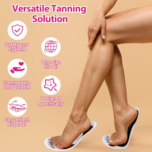 Suhine 120 Pairs (240 Feets) Disposable Spray Tanning Feet Pads Bulk Sticky Feet Pads Spray Tan Accessories for Sunless Tanning Hygienic Foot Protectors Salons Spas or Home