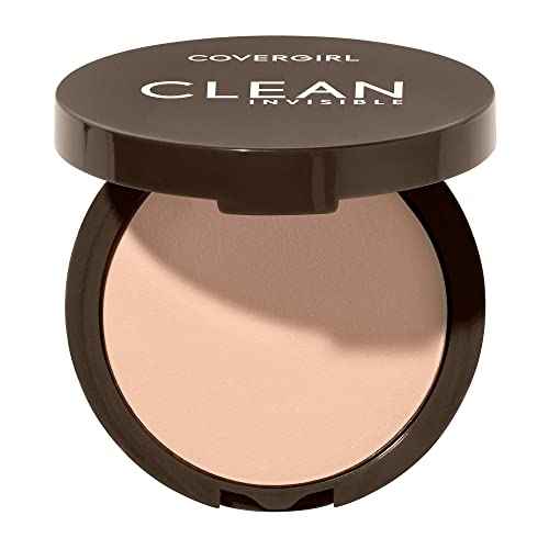 Covergirl Clean Invisible Pressed Powder, Lightweight, Breathable, Vegan Formula, Creamy Natural 120, 0.38oz