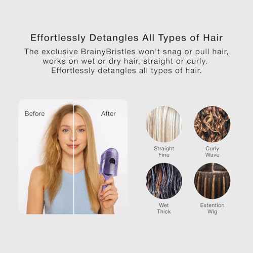 NuWay 4HAIR Traveler U.S. and International Patented Travel Brush (Lavender)