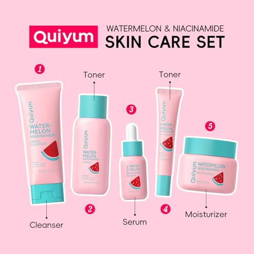 QUIYUM Watermelon & Niacinamide 5-Piece Skincare Set