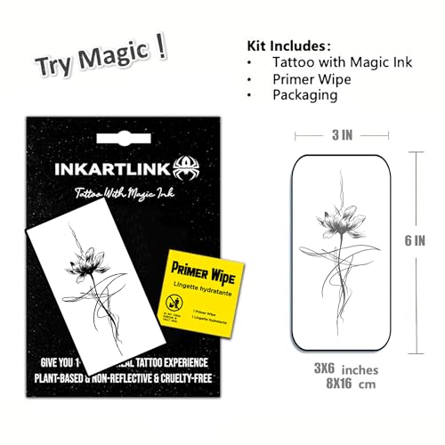 INKARTLINK Semi-Permanent Temporary Tattoo - Waterproof, Lasts 1-2 Weeks