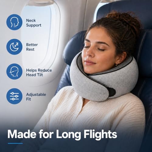 Purroch G-Shape Memory Foam Neck Pillow with Eye Mask & Ear Plugs