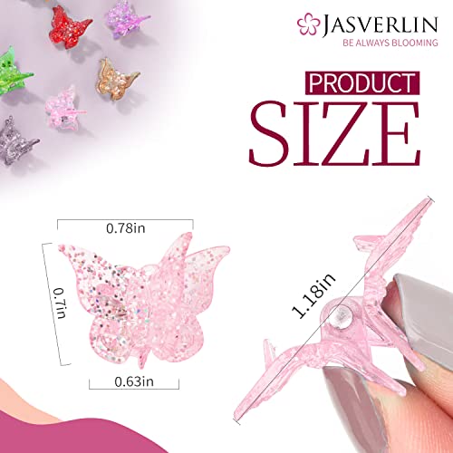 Glitter Butterfly Mini Hair Claw Clips - 50 Pack