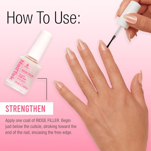 Nail Tek Formula 3 Ridge Filler Base Coat & Nail Strengthener, 0.5 fl oz