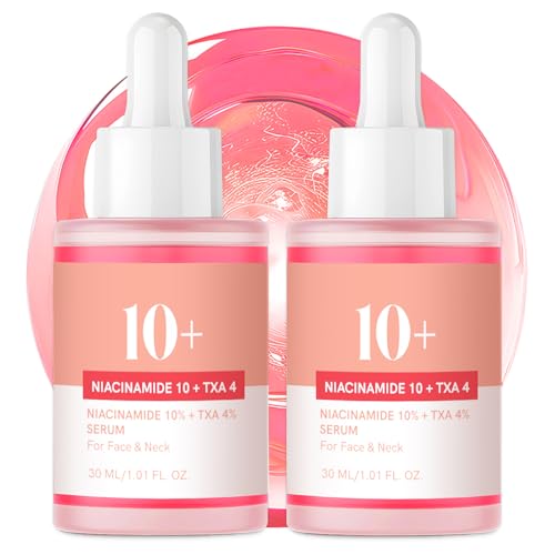 Niacinamide Serum, Niacinamide Serum 10% + TXA 4% Acid for Face, 2 Pack Tranexamic Hyaluronic Acid Essence for Face All-in-One Women Daily Korean Skincare Hydration, 30ml