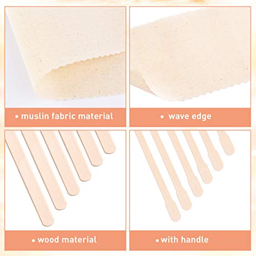 Maitys Hair Removal Kit: 250 Pieces Muslin Waxing Strips and Sticks for Body and Facial Hair Women Men