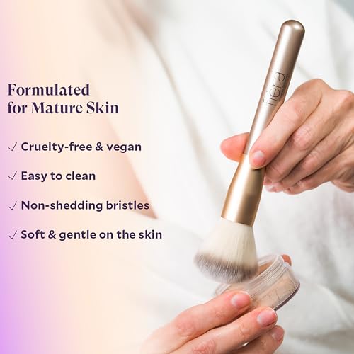 Fi?ra Finishing Powder Brush - Custom Facial Brush for Loose Powder - Quick & Easy Application - Lightweight & Easy to Clean - Pairs Perfectly with Fi?ra HD Matte Finishing Powder