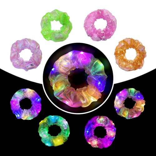 Asawira LED Hair Scrunchies - 4 Pack with 3 Light Modes