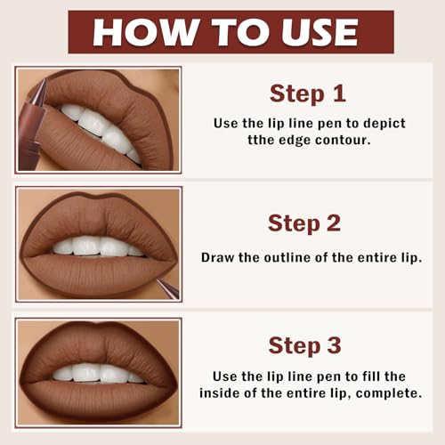 3-Color Gradient Lip Liner Set - Matte Velvet Long Lasting