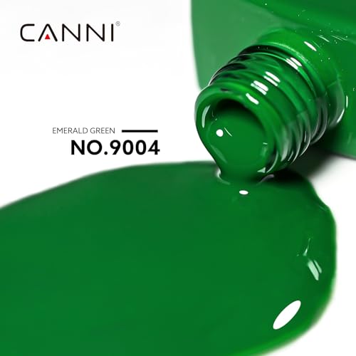 CANNI Emerald Green Gel Nail Polish 9004 - High Gloss Soak Off UV/LED Manicure