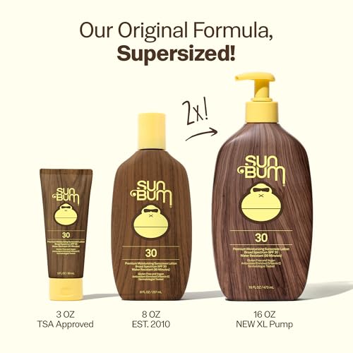 Sun Bum Original SPF 30 Sunscreen Body Lotion - Broad Spectrum Moisturizing Sunscreen with Vitamin E - Hawaii 104 Act Compliant (Made Without Octinoxate & Oxybenzone) - 16 oz (Pack of 2)