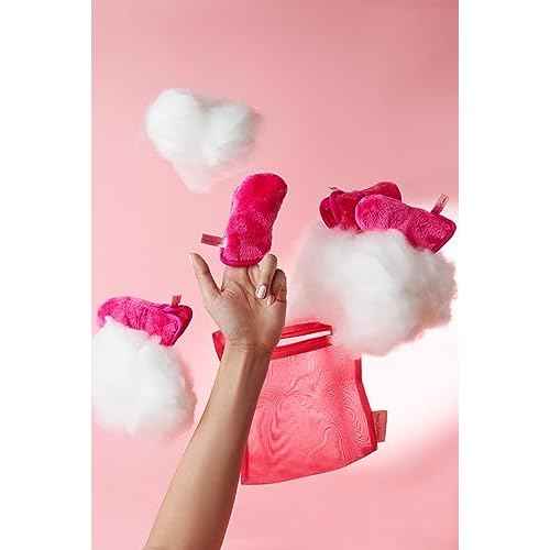 Eye MITT by The Original MakeUp Eraser, Erase All Eye Makeup With Just Water, Including Waterproof Mascara, Eyeliner, and More! Pack of 4 Mitts + laundry bag