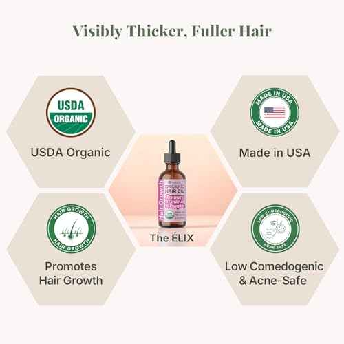 The ?LIX USDA Organic Rosemary Oil for Hair Growth | Thickening Formula with Castor & Pumpkin Seed | for Hair Loss & Thinning | Made in USA | 4oz