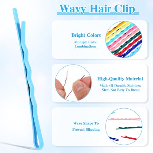 50 Colorful Bobby Pins - 2.2 Inch Metal Hair Clips for All Styles