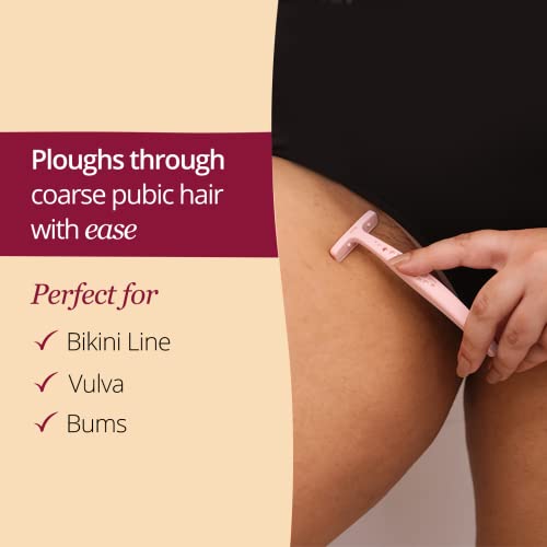 Carmesi Bikini Razor for Women | No Cuts, No Bumps Hair Removal | Japanese Nano-Precision Blade with Safety Comb | Smooth, Irritation-Free Bikini Line Shave | Pack of 2
