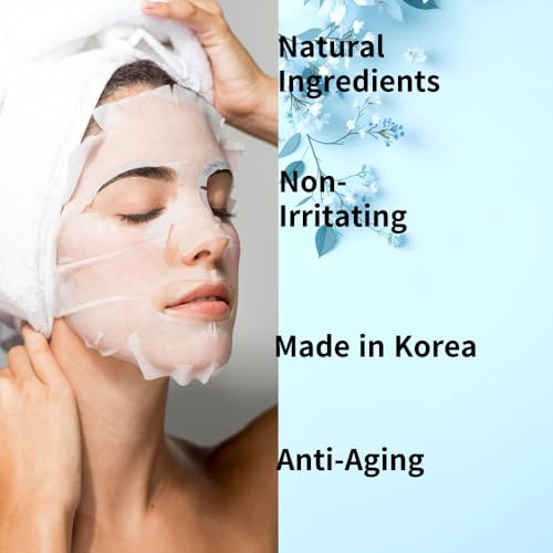 ELT Wellcero Hylaluronic 1 Count 5pcs Korean Face Masks, Anti-Aging Wrinkle Fighting, Deep Collagen Mask, Korean Skin care