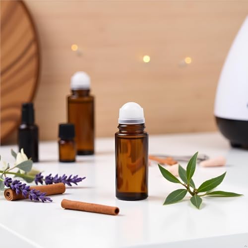 2-Pack Brown Glass 50ml Essential Oil Roller Bottles