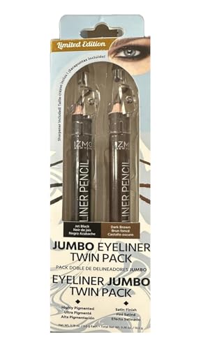 IZME Jumbo Eyeliner Pencil Twin Pack – Jet Black & Dark Brown