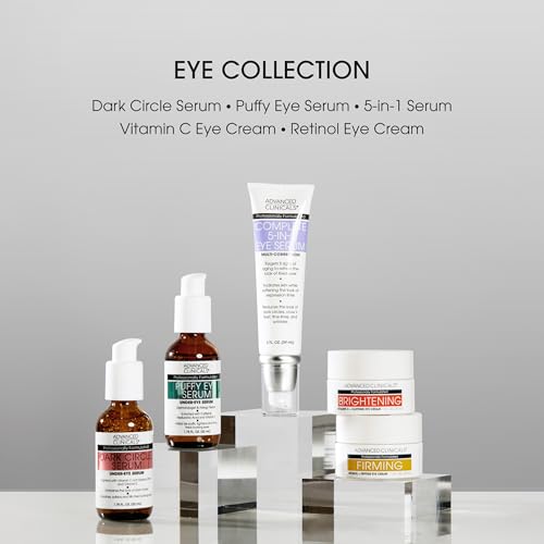 Advanced Clinicals Puffy Eye Serum | Caffeine & Hyaluronic Acid, 1.75 Fl Oz