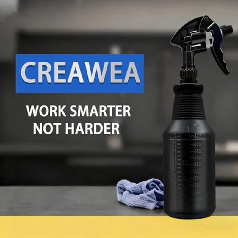 4 Pack 24 oz Spray Bottles - Heavy Duty Black Refillable
