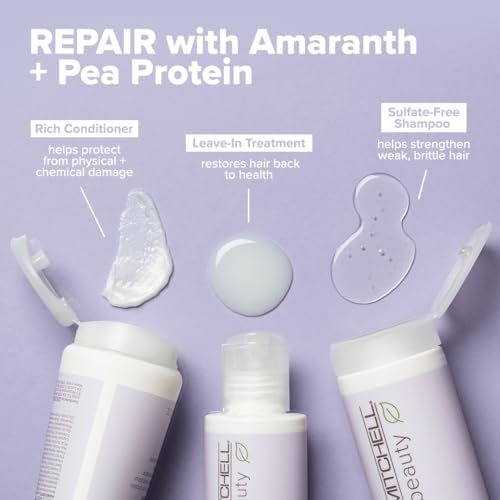 Paul Mitchell Clean Beauty Repair Shampoo, Strengthens and Protects, For Damaged, Brittle Hair