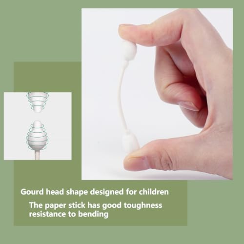 Baby Safety Cotton Swabs with Large Tip & Paper Sticks - 160 Count (2 Pack)