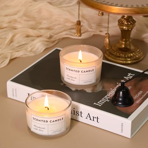 4oz Clear Candle Jars 15 Pack with Bamboo Lids & Wicks