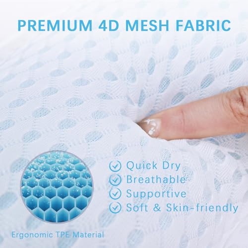 Bathtub Pillow with 4D Mesh & Suction Cups - Ergonomic Neck Support