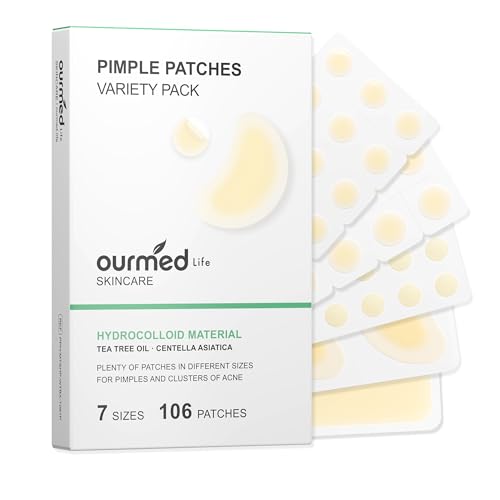 Ourmed Life Pimple Patches, Hydrocolloid Acne Patches 106 Count