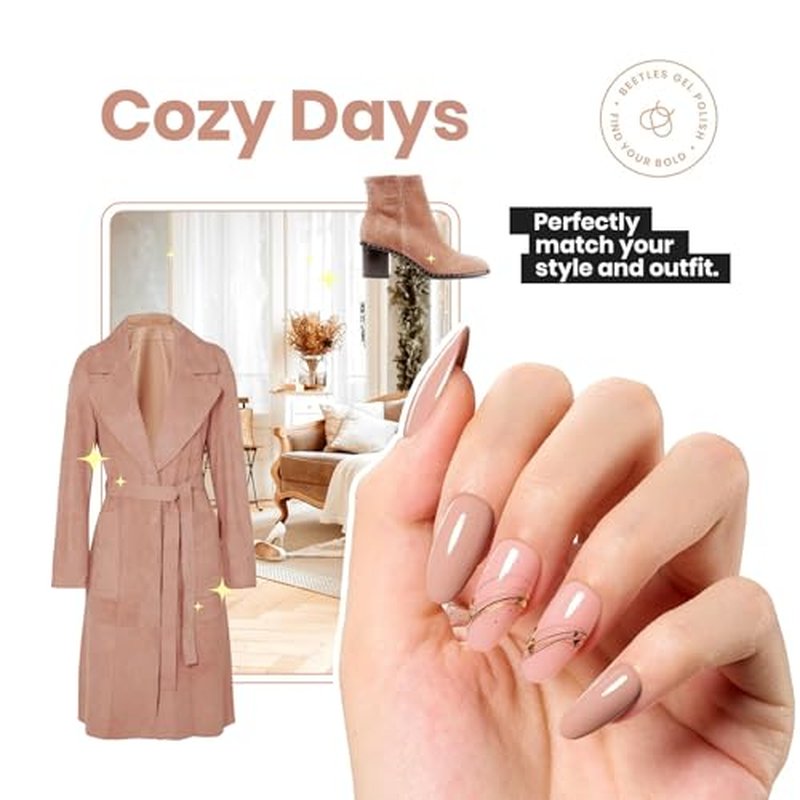 Beetles Quick Dry Nude Nail Polish - Mocha Mousse 15ML