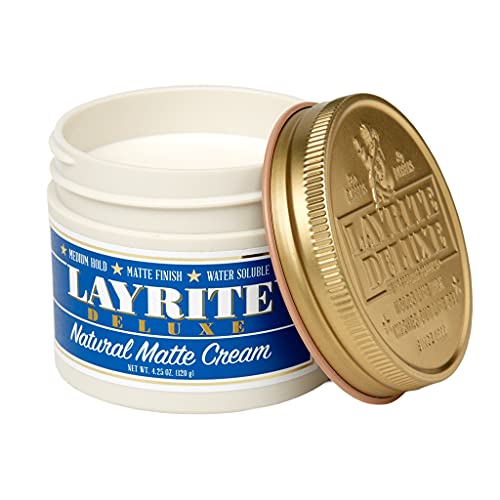 Layrite Natural Matte Cream,Basic,White,Mild Cream Soda,4.25 Ounce,(Pack of 2)