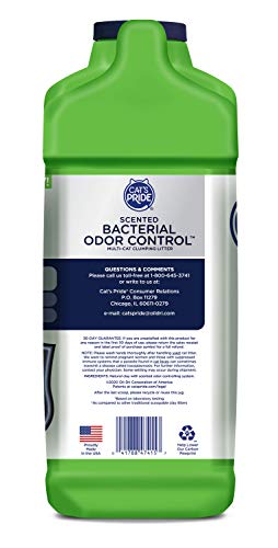 Cat's Pride Max Power: Bacterial Odor Control - Up to 10 Days of Powerful Odor Control - Strong Clumping - 99% Dust Free - Multi-Cat Litter, Scented, 15 Pounds (Pack of 2)