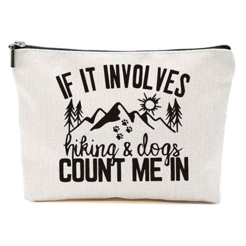 Hiking Gifts Camping Gifts Forest Funny Makeup Bag Cosmetic Bag Zipper Pouch Christmas Thanksgiving Birthday Travel Gifts Dog Mom Gifts for Travelers Women Bestie Friend Nature Lover Sister