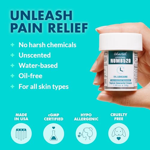 Ebanel 5% Lidocaine Numbing Cream for Pain Relief & Hemorrhoids