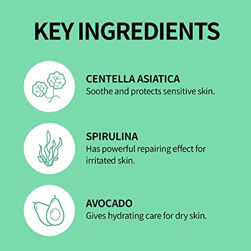 Cica Green Serum 1.7oz l Vegan, Cruelty Free l Facial Serum, Balanced Skin, Soothing, Oil Control l Korean Skin Care, 50ml