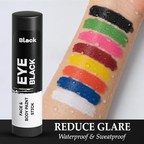 Eye Black Sticks for Sports - 16 Pack Waterproof Face Paint